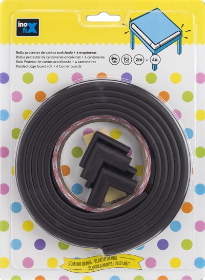 Rollo protector cantos (2m) + 4 esquineras / marrón