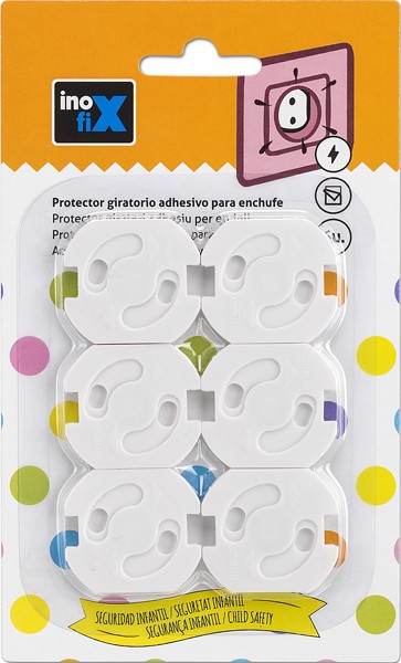 Protector giratorio adhesivo para enchufe / blanco