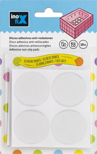 Discos adhesivos antiresbalones D38mm / transparente