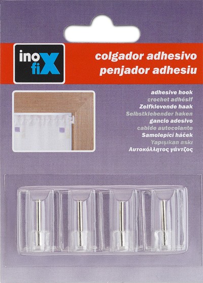 Colgador adhesivo visillos / transparente