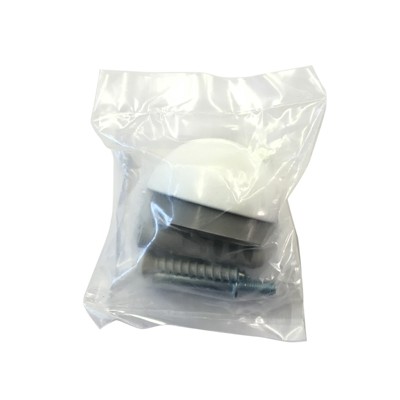 Tope de puerta metálico con tornillo / blanco