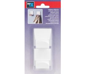 Colgador adhesivo base metálica madera / blanco