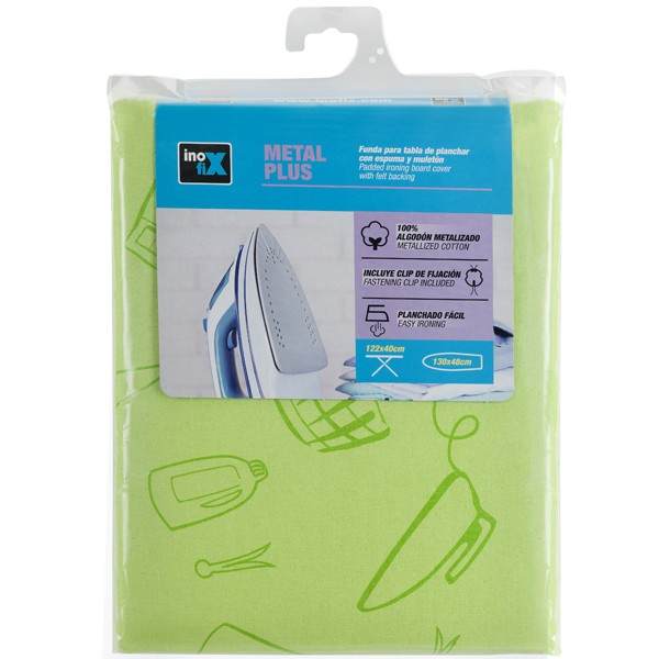 Funda plancha METAL PLUS 130x48 cm. / pictos verdes