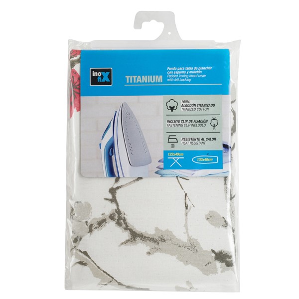 Funda plancha TITANIUM 130x48cm. / flores cerezo