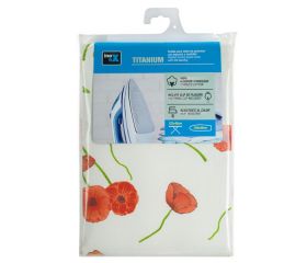 Funda plancha TITANIUM 130x48cm. / flores rojas