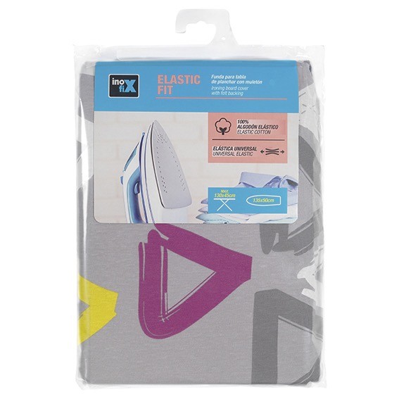 Funda plancha ELASTIC FIT 135x50cm. / triángulos