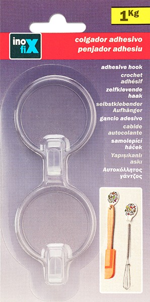 Colgador adhesivo circular / transparente