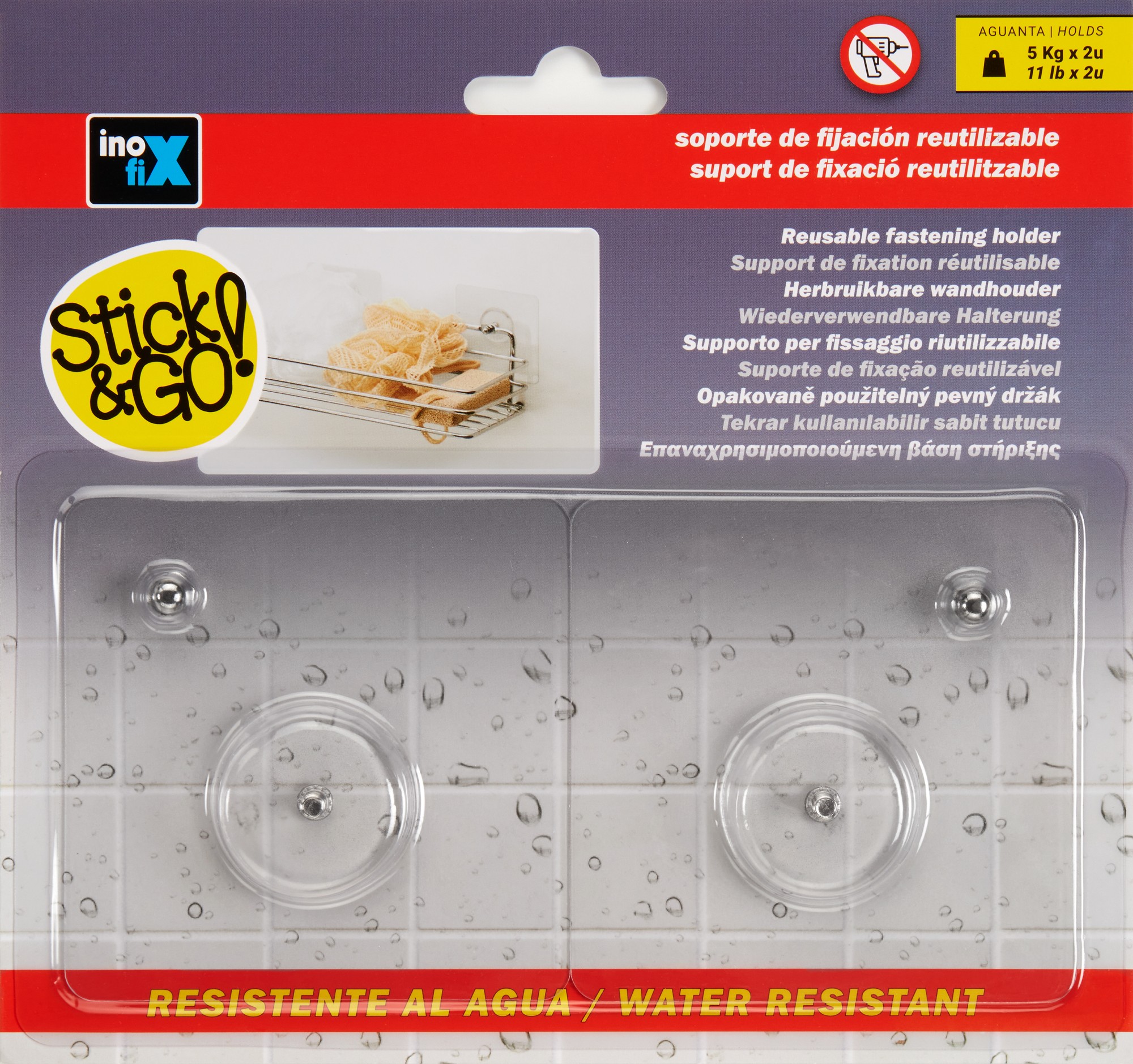 Soporte de fijación reutilizable con rosca / transparente