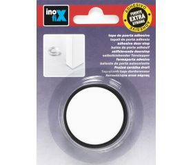 Tope de puerta adhesivo plástico-metal decorado / blanco