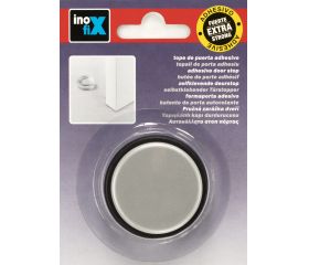 Tope de puerta adhesivo plástico-metal decorado / cromo mate