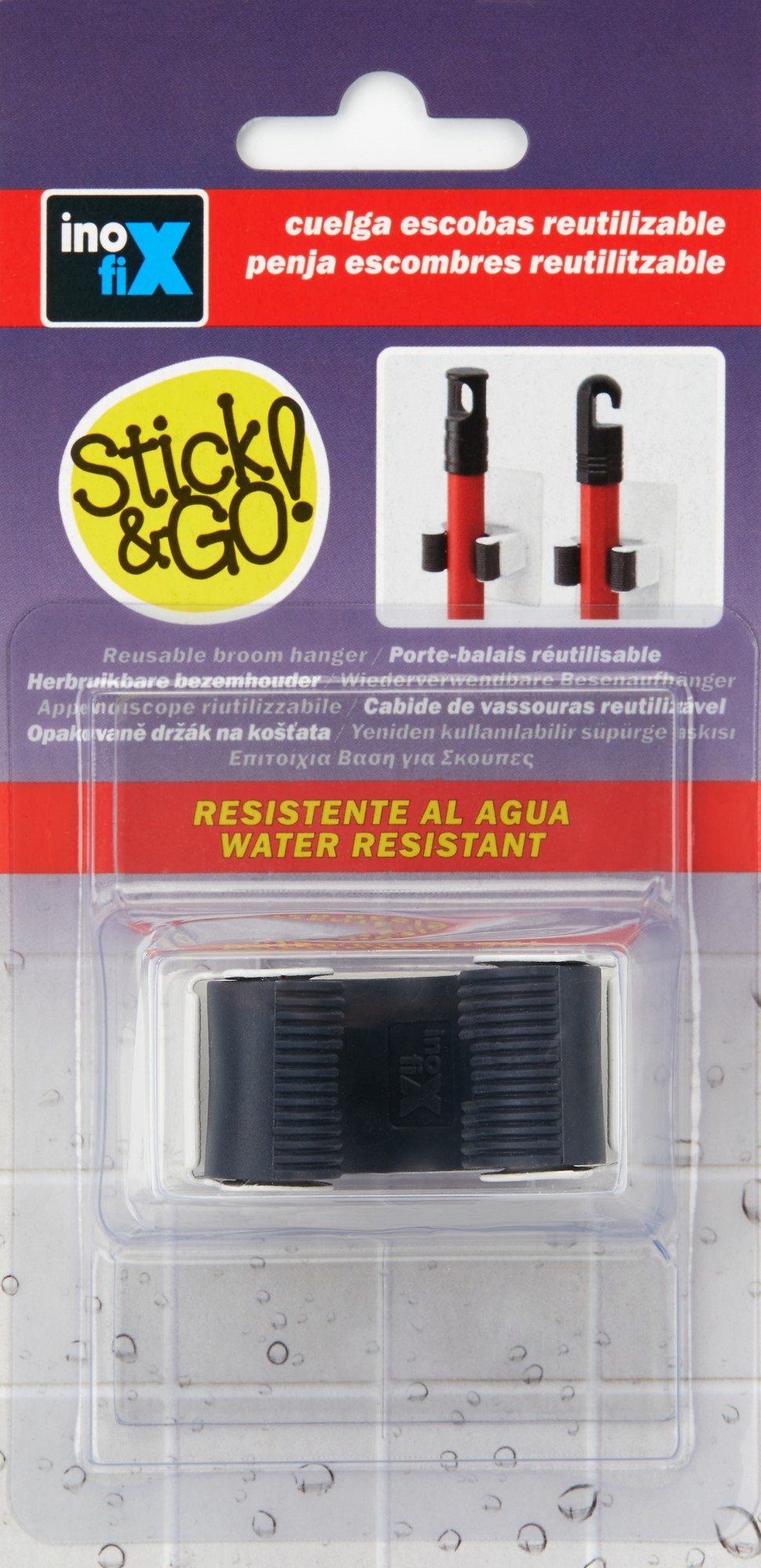 Colgador removible para escobas / blanco