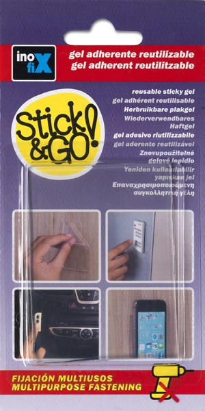 Placa de gel adherente reutilizable 80x60 mm. / transparente