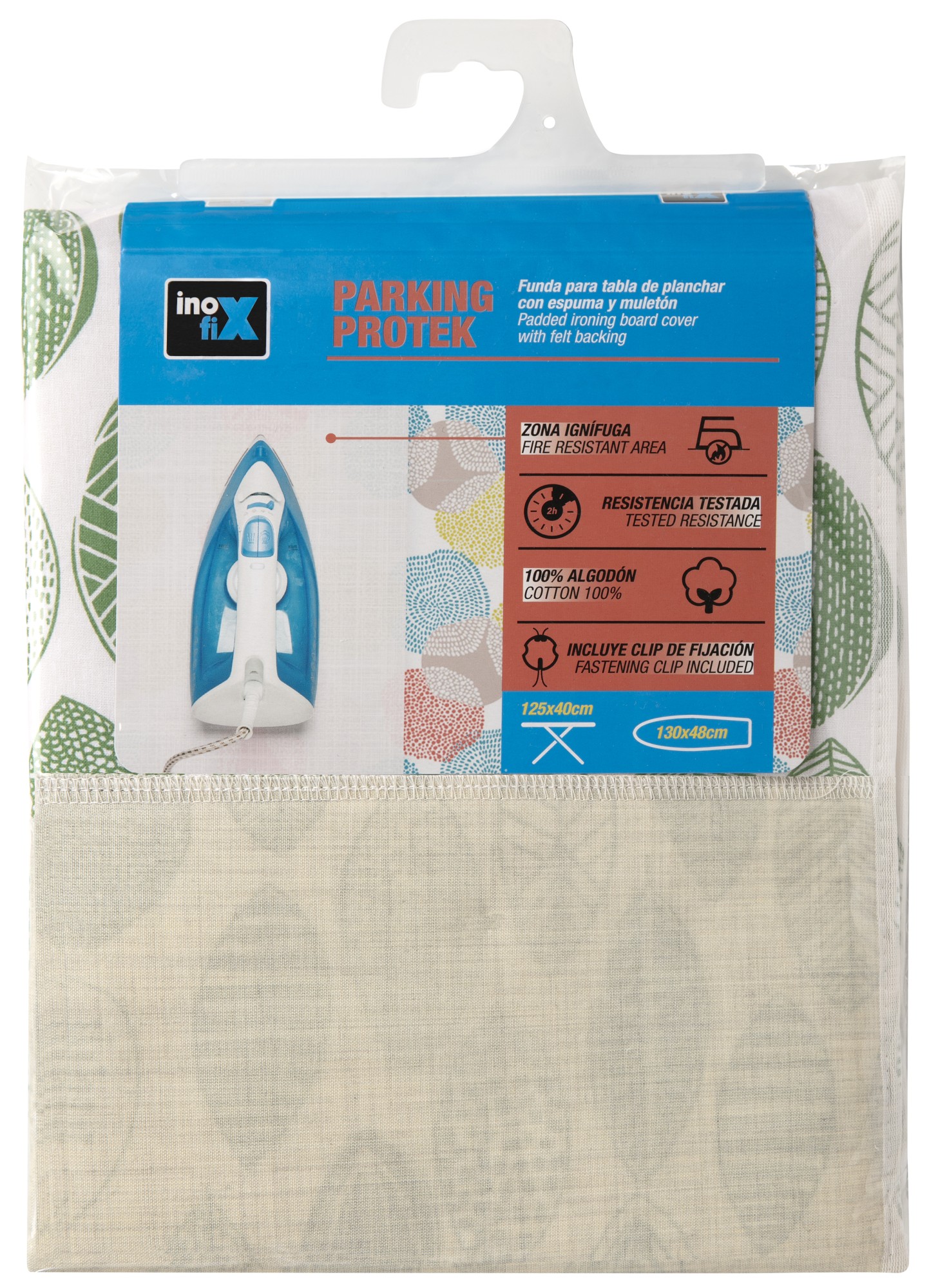 Funda plancha PARKING PROTEK 130x48cm. / hojas