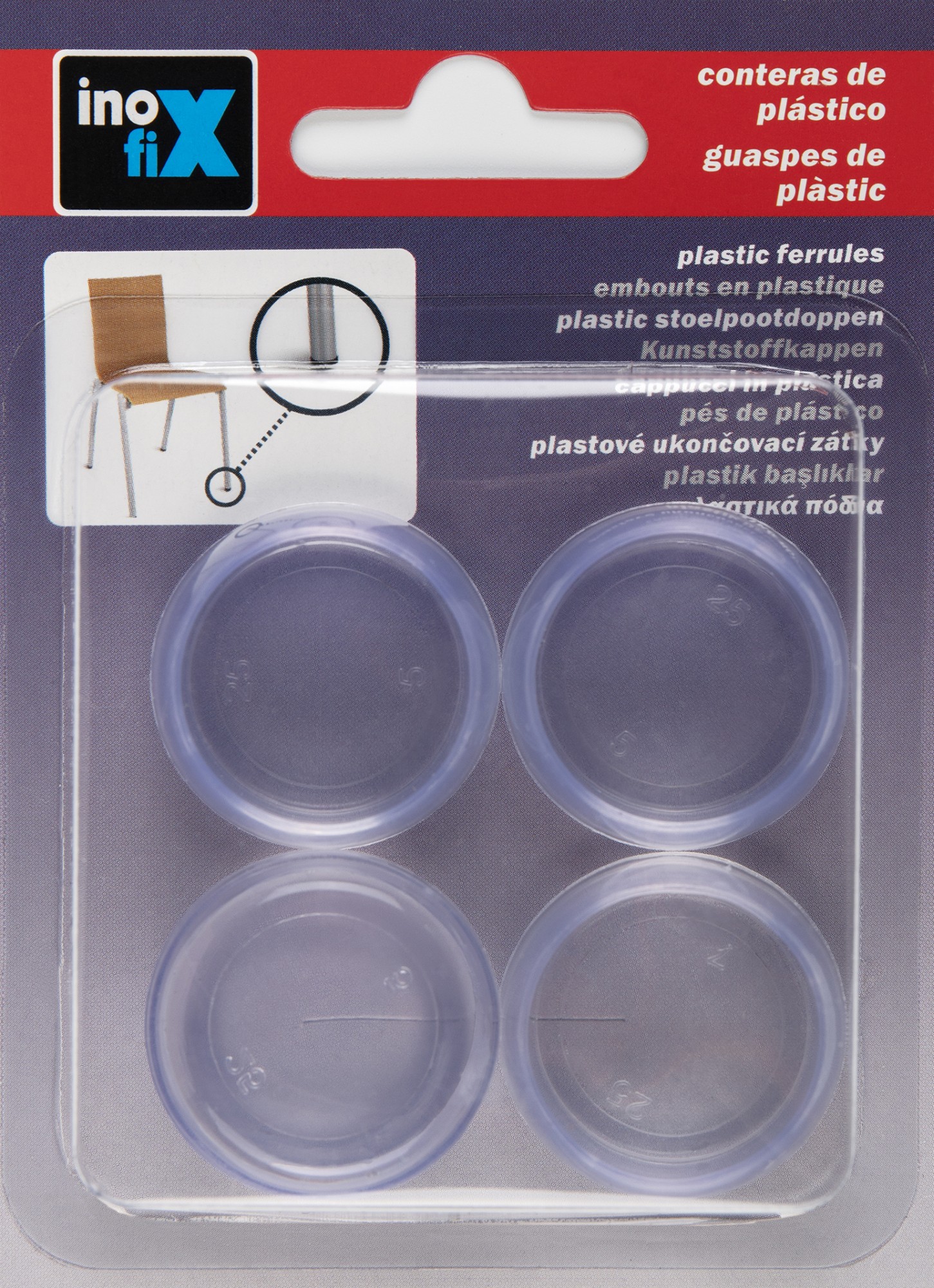 Contera redonda exterior Ø 25 mm / transparente