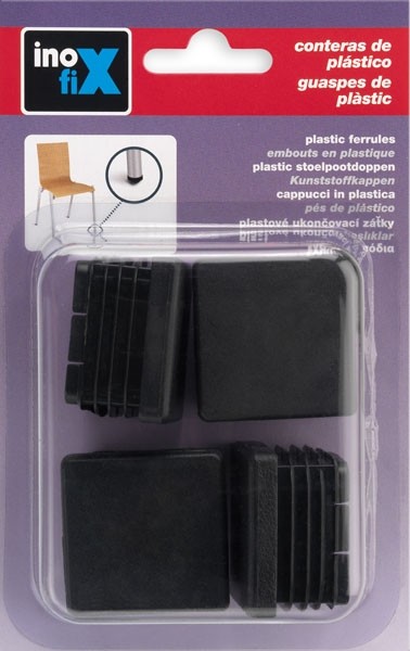 Contera interior cuadrada 40 mm / negro