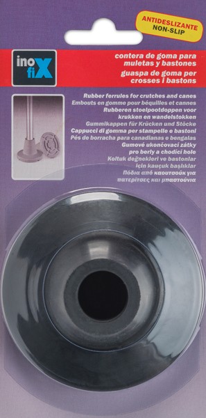 Contera exterior goma Ø 22mm. con base ancha para muletas / negro