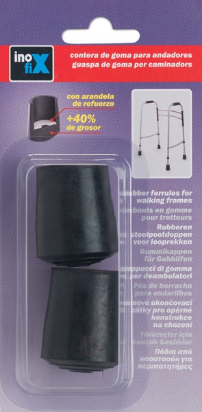 Contera exterior goma Ø 25mm. para andadores / negro