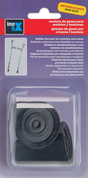 Contera exterior goma Ø 19mm. con arandela para muletas / negro