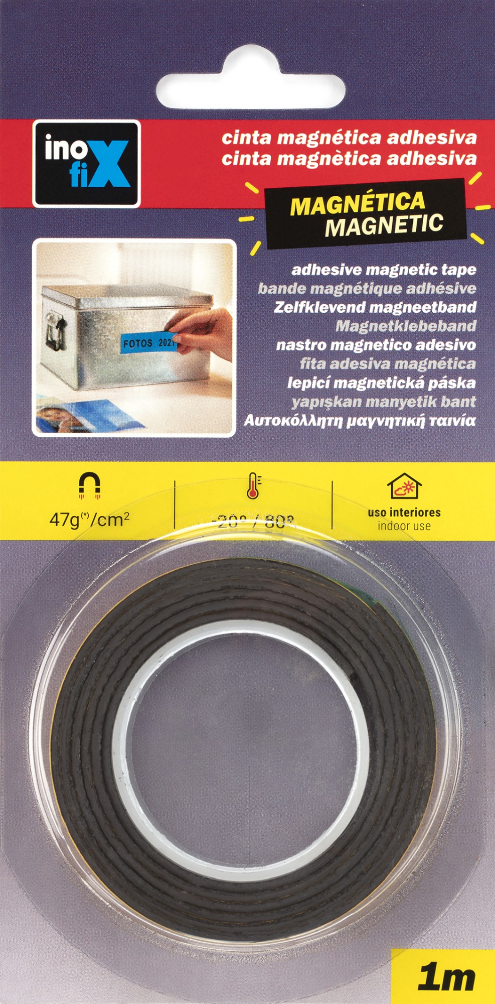 Cinta magnética adhesiva 19mm x 1m / negro
