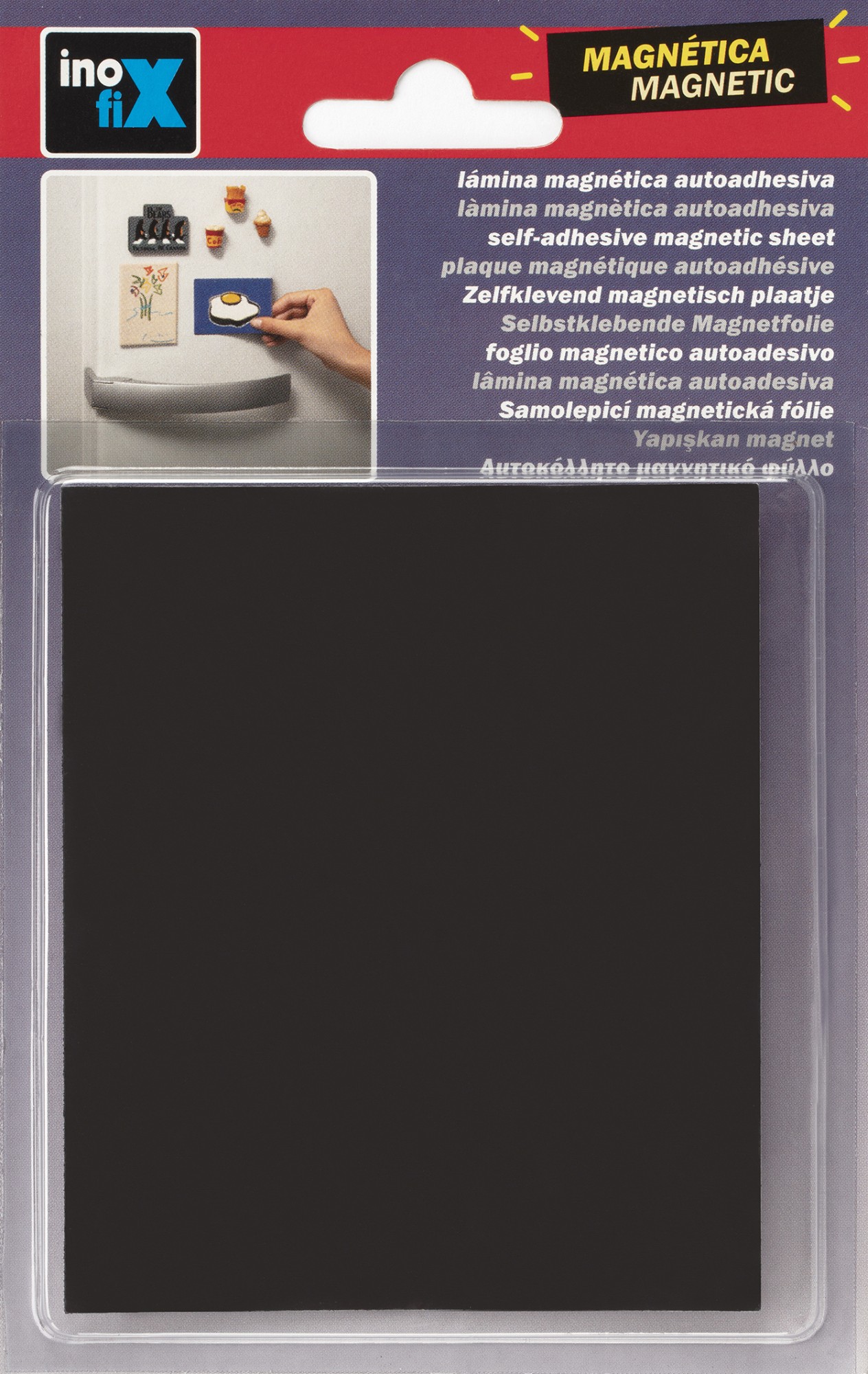 Lámina magnética autoadhesiva 100 x 85 mm / negro