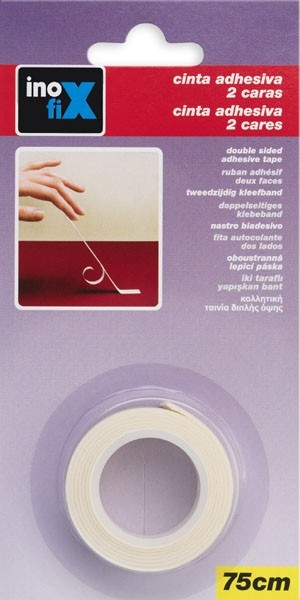 Cinta adhesiva 2 caras 15 mm x 0,75 m / blanco