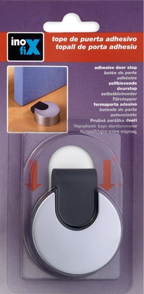 Tope adhesivo / cromo mate