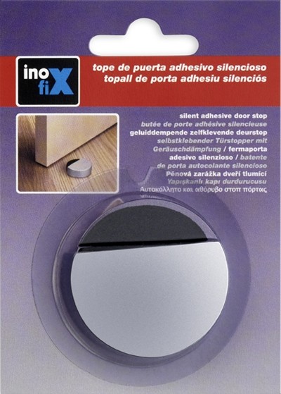 Tope adhesivo silencioso / cromo mate