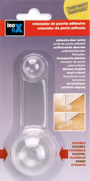 Tope retenedor giratorio adhesivo / transparente