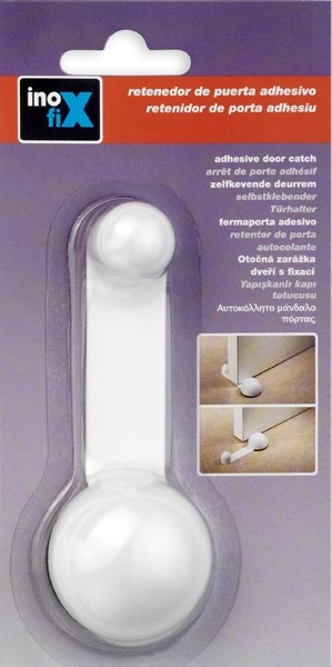 Tope retenedor giratorio adhesivo / blanco