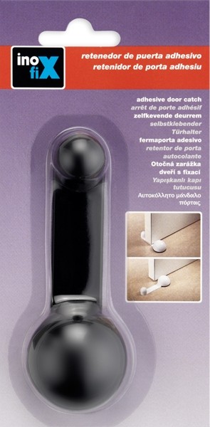 Tope retenedor giratorio adhesivo / negro