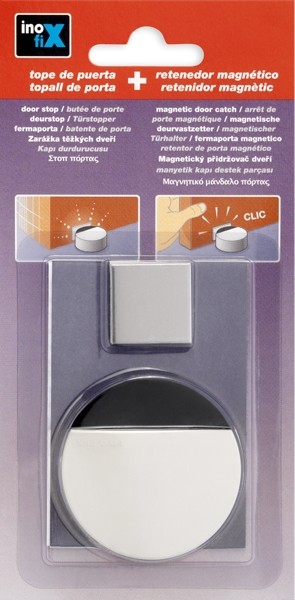 Tope adhesivo y retenedor magnético / blanco