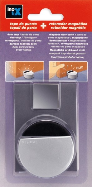 Tope adhesivo y retenedor magnético / cromo mate