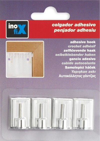 Colgador adhesivo visillos / cromado