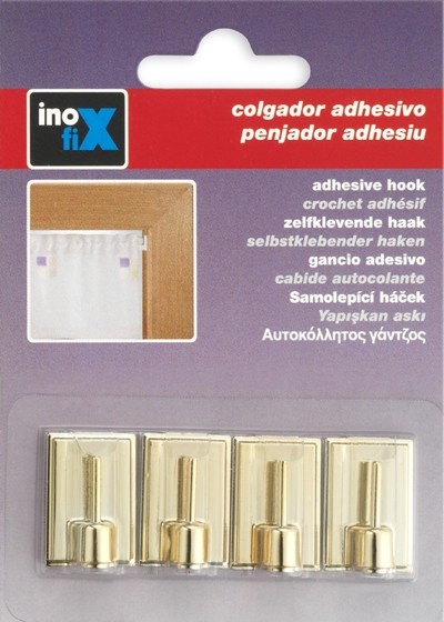 Colgador adhesivo visillos / dorado