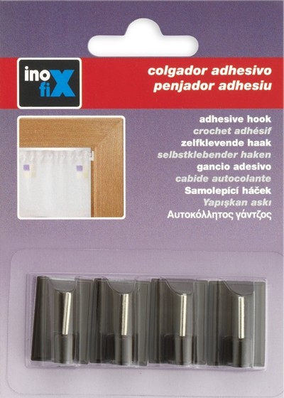 Colgador adhesivo visillos / marrón