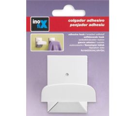 Colgador adhesivo metal-plástico grande / blanco