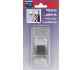 Colgador adhesivo con base de acero inoxidable / cromo mate