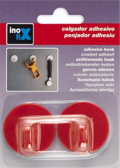Colgador  adhesivo / rojo