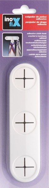 Colgador paños cocina adhesivo / blanco
