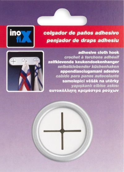 Colgador paño cocina adhesivo / cromo mate