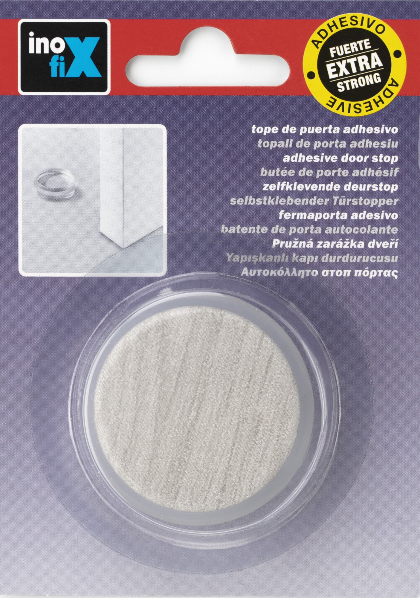 Tope de puerta adhesivo plástico-metal decorado / arce nórdico