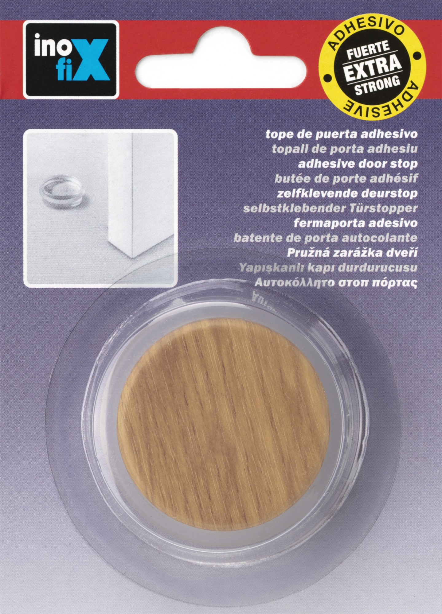Tope de puerta adhesivo plástico-metal decorado / roble atlántico