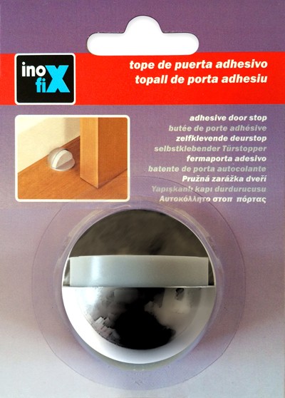 Tope de puerta metálico adhesivo / cromado