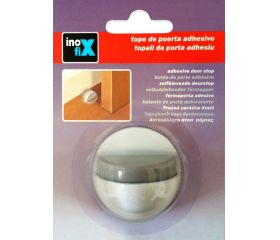 Tope de puerta metálico adhesivo / blanco