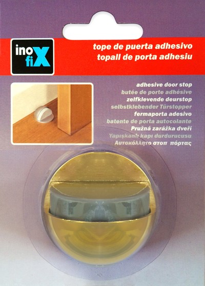 Tope de puerta metálico adhesivo / dorado