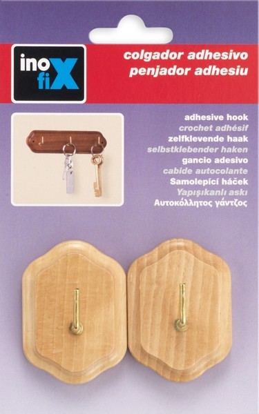 Colgador adhesivo madera / haya
