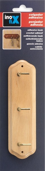 Colgador adhesivo madera / haya