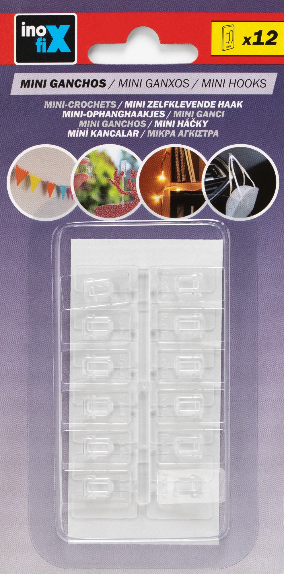 Mini ganchos adhesivos / transparente