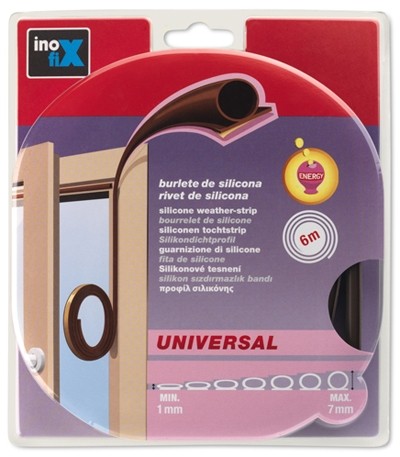 Burlete silicona 6 m. / marrón