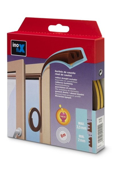 Burlete adhesivo \"K\" 6 m. / marrón